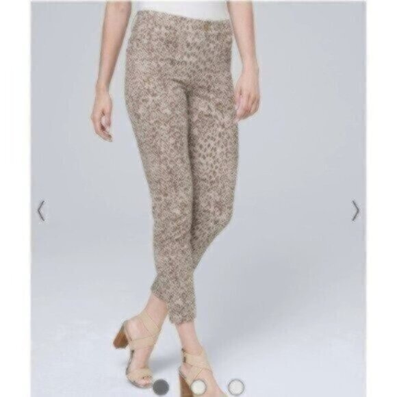 NWT White House Black Market Mid-Rise Leopard Crop Jeans - Picture 2 of 4